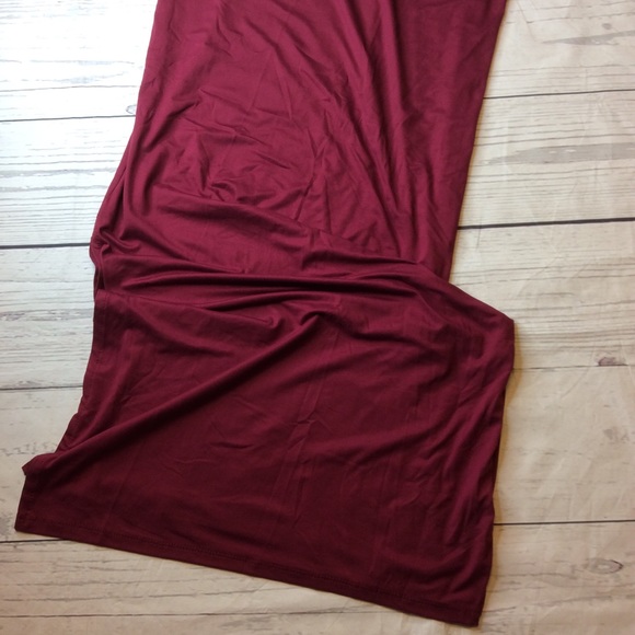 Daily Collection Long Cross Back Soft Stretchy Dress L Wine Color NWT - Picture 2 of 10